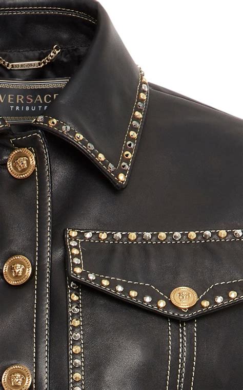 versace 1969 leather jacket|Versace leather jackets women.